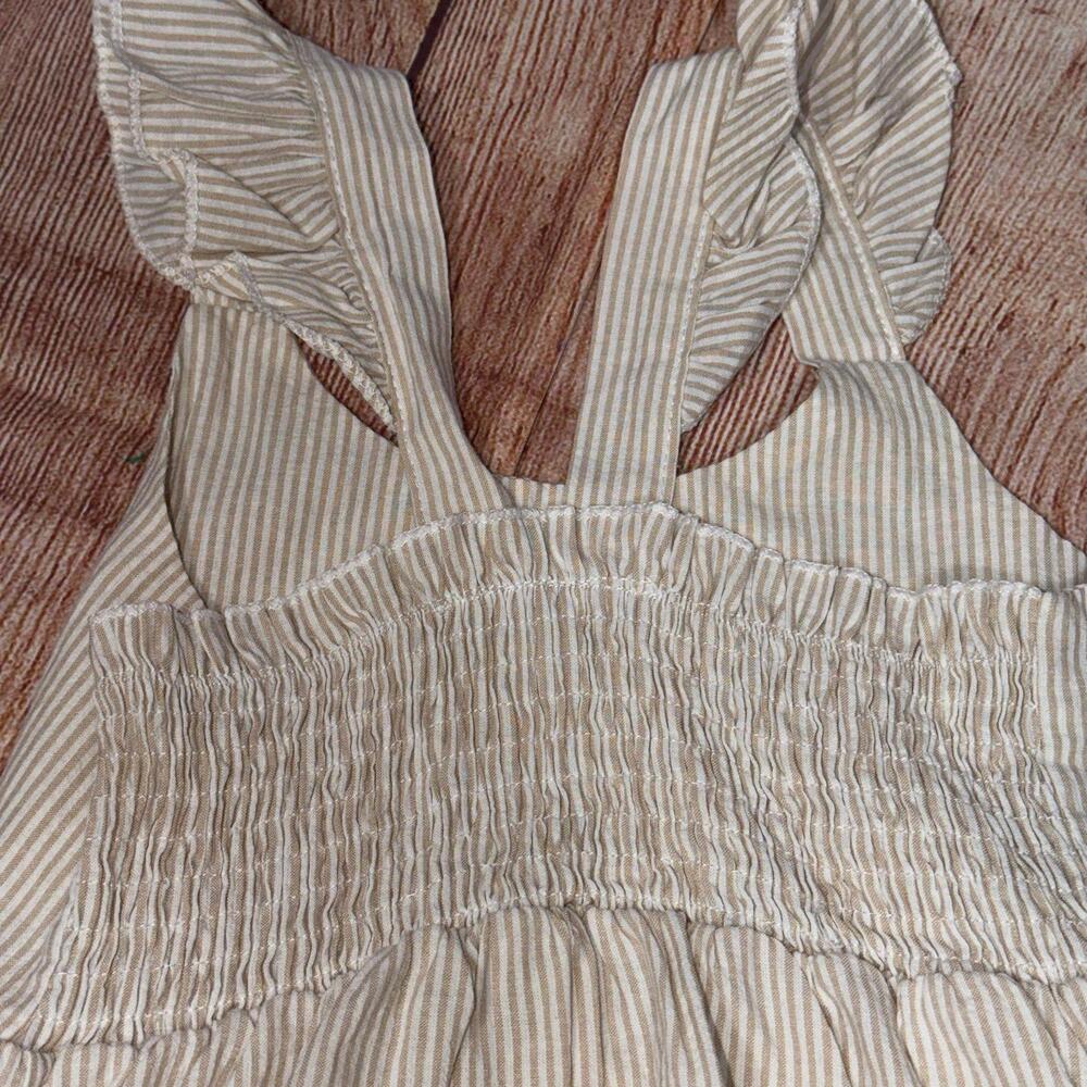 Striped Ruffle Sleeve Girls 5/6 Dress - Picture 4 of 5